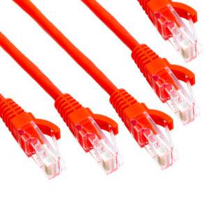 Cat 5 0.5m Patch Lead in Red (Pack of 5)