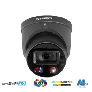 SPRO 5MP IP Smart Dual Illumination Turret with Active Deterrence and Acupick Technology